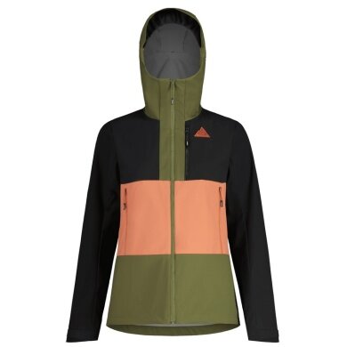 Maloja Softshelljacke OvaroM Alpine - wiatroszczelna, wodoodporna - czarna/khaki/pomarańczowa damska