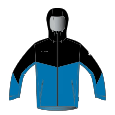 Mammut Kurtka przeciwdeszczowa/wędrówkowa Convey Tour Hardshell z kapturem (Gore-Tex 2.5-warstwowy) niebieska męska