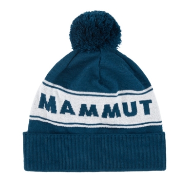 Czapka zimowa Mammut (z pomponem) Peaks Beanie - granatowa/biała