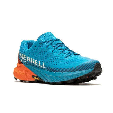 Merrell Trailowe buty biegowe Agility Peak 5 GTX (wodoodporne, Rock Plate) aquablau/pomarańczowy męskie