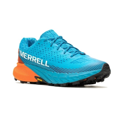 Merrell Trailowe buty biegowe Agility Peak 5 (komfort noszenia, Rock Plate) aquablau/orange męskie