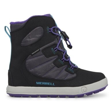 Merrell Zimowe buty Snow Bank 4.0 WTRPF (wodoodporne, ciepłe) czarne/fioletowe dziewczęce