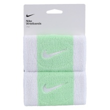 Nike Opaska Swoosh Jumbo (74% bawełny) biała/jasnozielona - 2 sztuki