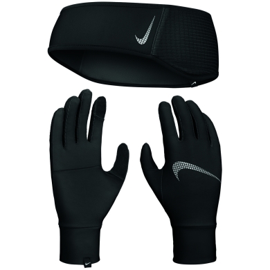 Nike Essential Opaska + Zestaw Rękawiczek czarny