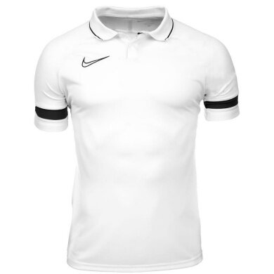 Nike Polo tenisowe Academy 21 Dry biało/czarne dla chłopców