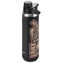 Nike Butelka do picia Recharge Chug Bottle stal nierdzewna czarna/aprykot 709ml