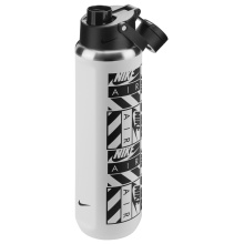 Nike Butelka do picia Recharge Chug Bottle ze stali nierdzewnej biała/czarna 709ml