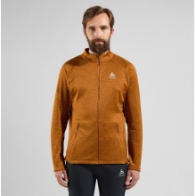 Odlo Fleecejacka Tenica Mid Layer Full Zip (miękka, wyściełana wewnętrzna strona) brązowo/pomarańczowa męska