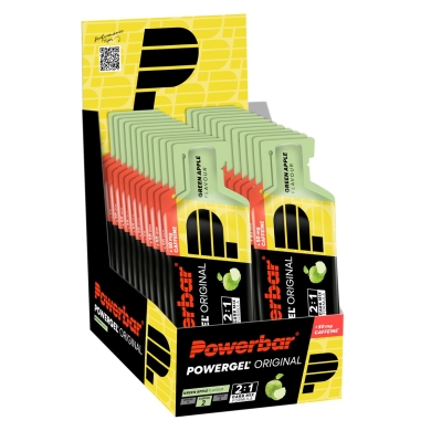 PowerBar PowerGel Original (żel węglowodanowy, zawierający kofeinę) Jabłko 24x41g Pudełko