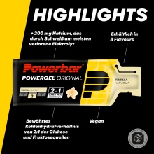 PowerBar PowerGel Original (Żel węglowodanowy) Wanilia 24x41g Pudełko