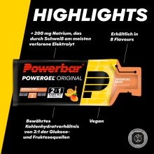 PowerBar PowerGel Original (żel węglowodanowy) Owoce tropikalne 24x41g Pudełko