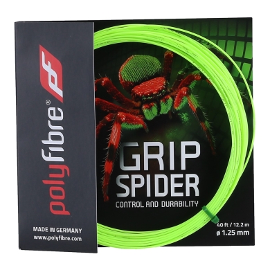 Polyfibre Sznur tenisowy Grip Spider (Trwałość+Kontrola) limonkowy 12m Zestaw