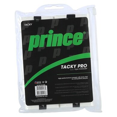 Prince Overgrip Tacky Pro 0.6mm biały - 12 sztuk w woreczku strunowym