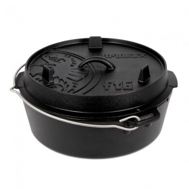 Petromax Feuertopf ft6-t (Dutch Oven) z żeliwa, bez nóżek - pojemność garnka (max.): 5,5 litra - czarny - 9,4 kg