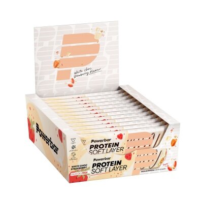 PowerBar Białkowy Baton Proteinowy Soft Layer biała czekolada/truskawka 12x40g Box