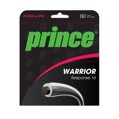 Prince Nici tenisowe Warrior Response (trwałość/czucie gry) 1.30mm czarny/przezroczysty 12m zestaw