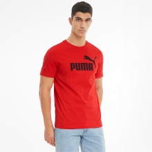 Puma T-shirt rekreacyjne Essentials Logo (100% bawełna) czerwony męski