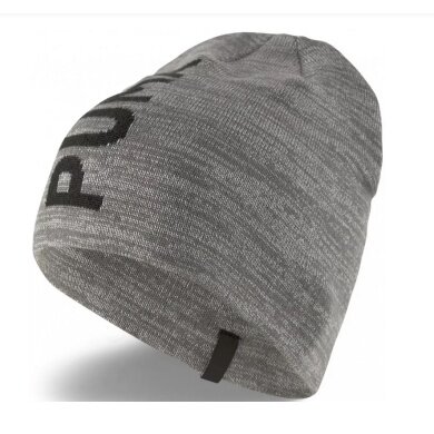 Czapka Puma (Beanie) Classic Cuffless z napisem - szara - 1 sztuka