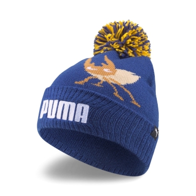 Czapka zimowa Puma (Pompon) Small World Pom Beanie niebieska dla chłopców