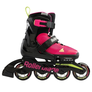 Rolki Inline Rollerblade Microblade (Kółka: 72mm/80A, Łożyska: SG3) różowy/jasnozielony dziecięcy