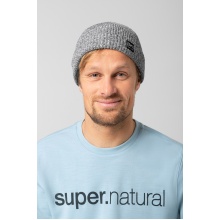 super natural Czapka zimowa Merino Basic Beanie (wełna merino, idealna ochrona przed zimnem) szary melanż - 1 sztuka