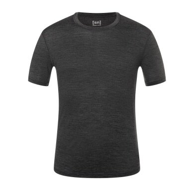 super natural T-shirt Base 140g - Wełna merino - Bielizna ciemnoszara męska