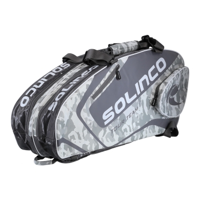 Torba na rakiety Solinco Tour Team Camo (torba na rakiety, 2 główne komory, komora termiczna) biała 6 sztuk