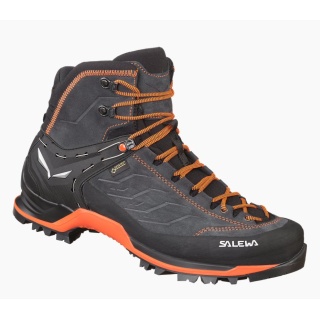 Salewa Buty trekkingowe Mtn Trainer Mid GTX (Trekking, wodoodporne) asfaltowo-szare/pomarańczowe męskie