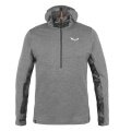 Salewa Thermo-Długi rękaw Boe Merino Half-Zip z kapturem (ciepły, szybkoschnący) szary mężczyźni