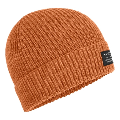 Czapka Salewa (Beanie) Puez Awr (miękka, ciepła i w strukturze prążkowanej) pomarańczowa - 1 sztuka