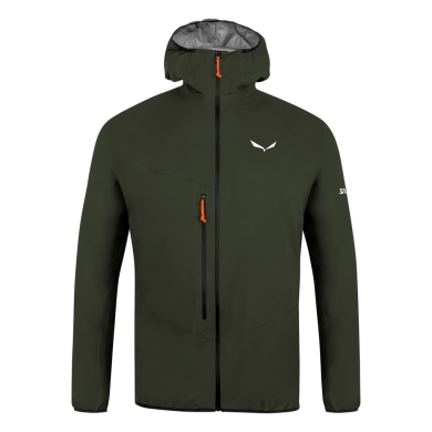 Salewa Softshell Jacket Agner 2 3L Powertex (wiatrproof, wodoodporny, kompresyjny) ciemnooliwkowy mężczyzna