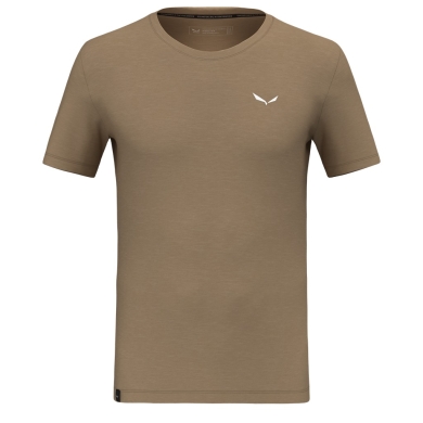 Salewa Sportowa Koszulka T-Shirt Eagle Minilogo Merino (miękka, lekka) piaskowobrązowa Męska