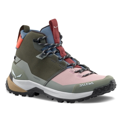 Salewa Buty trekkingowe Puez Mid Powertex (Trekking, wodoodporne, oddychające) oliwkowe/wielokolorowe Damskie