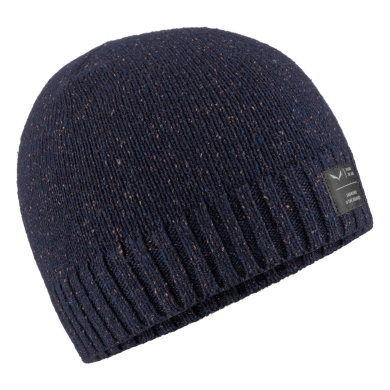 Salewa Czapka wełniana (Beanie) Alpine Wool (miękka, ciepła, prążkowana) granatowa - 1 sztuka