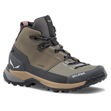 Salewa buty trekkingowe Puez Leather Mid Powertex (Trekking, nubuk, wodoodporne) bungee cord brązowy/onyks dla kobiet