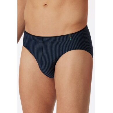 Schiesser Slip Supermini Long Life Soft 174645 (majtki) czarny/navy niebieski w paski męski - 1 sztuka