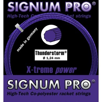 Signum Pro Sznur Tenisowy Thunderstorm (Trwałość+Spin) fioletowy 12m Zestaw