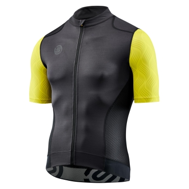 Skins Koszulka rowerowa Cycle Elite Jersey (Zamek błyskawiczny z przodu, szybkoschnąca) czarna/żółta męska