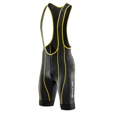 Skins Spodenki rowerowe Cycle Heritage Bib Short (spodenki z szelkami, wszyty wkład, dopasowane) czarny/żółty męskie