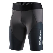 Skins Spodnie Funkcyjne TRI Elite Half Tight Short (do Triathlonu, Wysokiej Technologii Kompresja) w kolorze węgla/czarnym dla mężczyzn