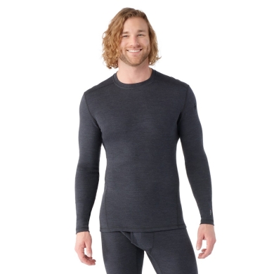 Smartwool Bielizna Funkcyjna Longsleeve Classic Thermal (ocieplająca wełna merino, okrągły dekolt) ciemnoszary mężczyźni