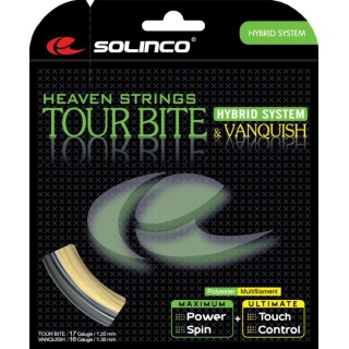 Solinco Sznur tenisowy Tour Bite & Vanquish Hybrid (Trwałość+Komfort) 12m Zestaw