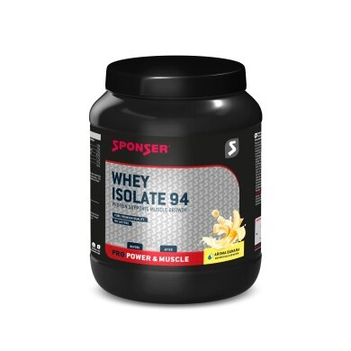 Sponser Whey Isolate 94 Proszek białkowy (czyste izolaty białka serwatkowego CFM, maks. zawartość białka, bez laktozy) Banan 850g puszka