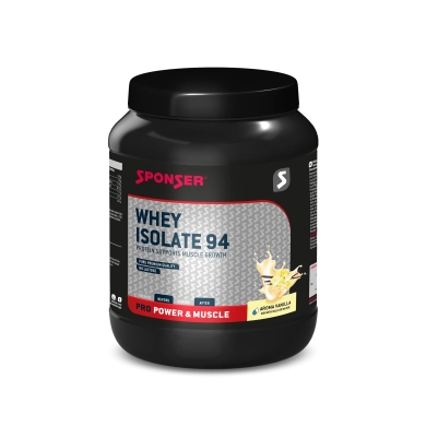 Sponser Whey Isolate 94 Proszek białkowy (czyste izolaty białka serwatkowego CFM, maks. zawartość białka, bez laktozy) Wanilia 850g puszka