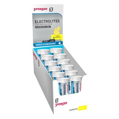 Sponser Electrolytes Cytryna (Zero-Carb Napój sportowy z elektrolitami) 12x10 tabletek w pudełku