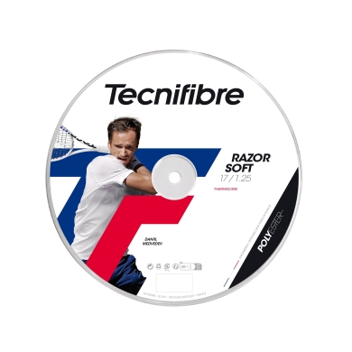 Tecnifibre Sznur tenisowy Razor Soft (Trwałość+Uniwersalny) w kolorze węglowym 200m rolka