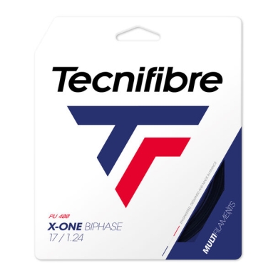 Tecnifibre Sznurki tenisowe X-One Biphase (Touch+Power) czarny 12m zestaw