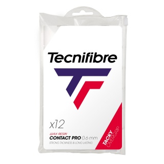 Tecnifibre Overgrip Contact Pro 0.6mm (przyczepność) biały - 12 sztuk w woreczku