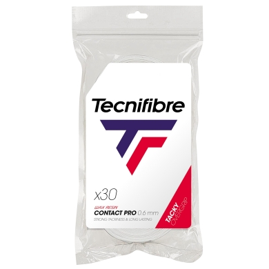 Tecnifibre Overgrip Contact Pro 0.6mm (przyczepność) biały - 30 sztuk w opakowaniu