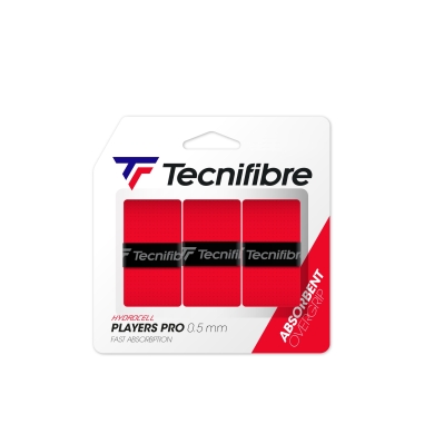 Tecnifibre Overgrip Players Pro 0.5mm (absorpcja potu) czerwony 3 szt.